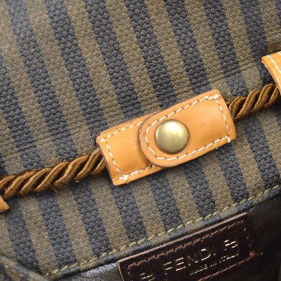 Fendi Brown Pequin Pochette Shoulder Bag AK38037c - Picture 6 of 12